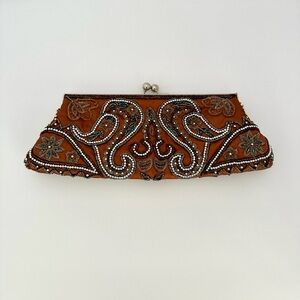 Apt. 9 Brown Beaded Clutch